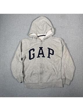 Gap Kids Spellout grey zip up hoodie